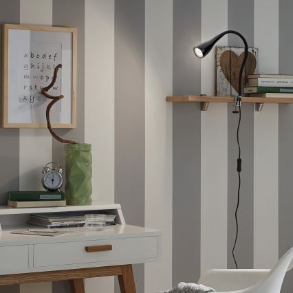 Svetilka s sponko 1xGU10/3W/230V črna