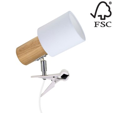 Svetilka s sponko TREEHOUSE 1xE27/25W/230V hrast - FSC certifikat