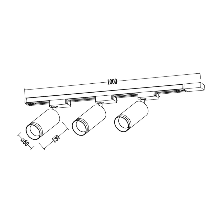 Svetilka za tirni sistem PIPE 3xGU10/10W/230V, bela