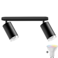 Світильник для ванної LED RGBW, що регулюється, TURYN 2xGU10/6,5W/230V 2700-6500K Wi-Fi IP44 чорний