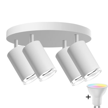 Світильник для ванної кімнати TURYN 4xGU10/6,5W/230V LED RGBW з регулюванням яскравості 2700-6500K Wi-Fi IP44