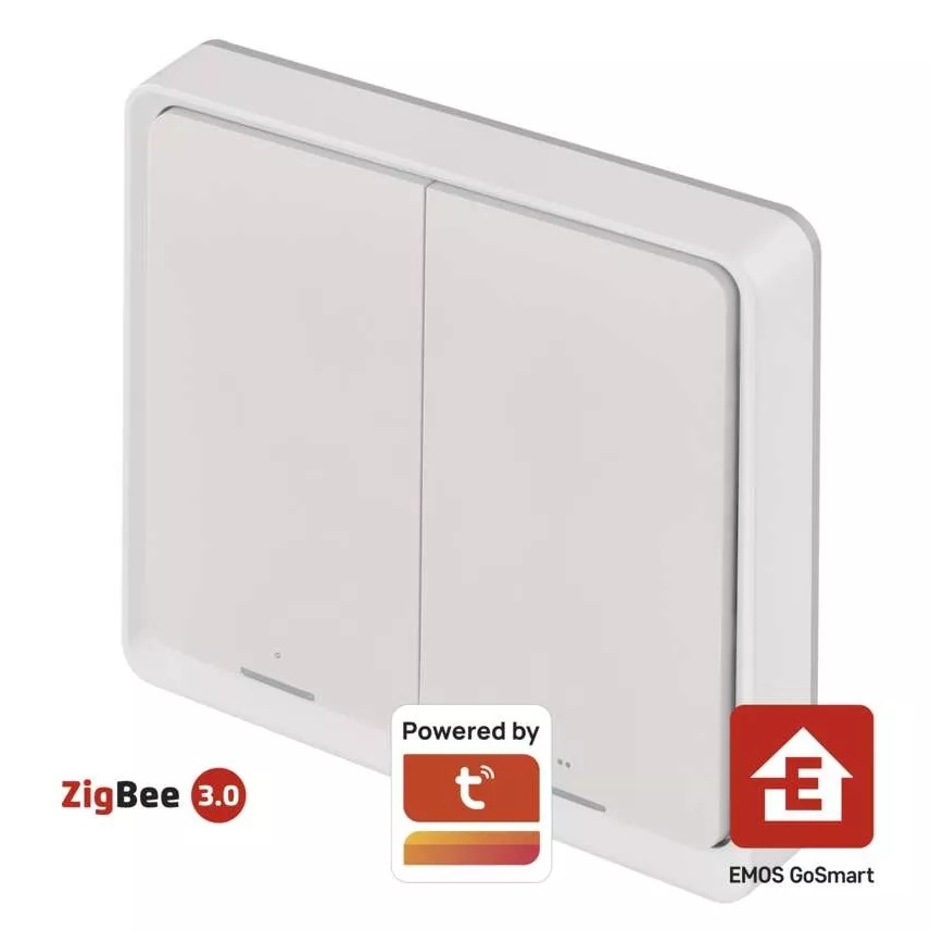 Switch 2-gumba GoSmart Tuya bela