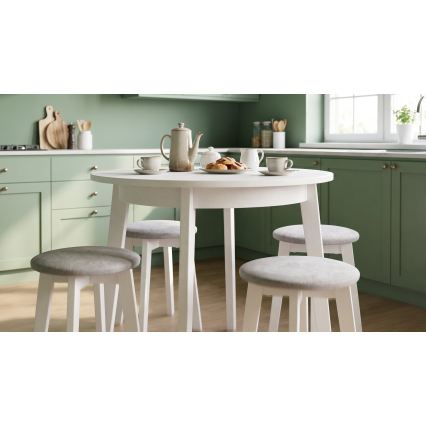 Tabure KUBE premer 36 cm bela/kremna