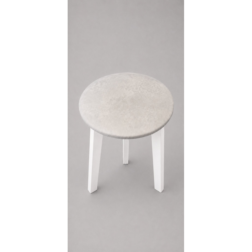 Tabure KUBE premer 36 cm bela/kremna