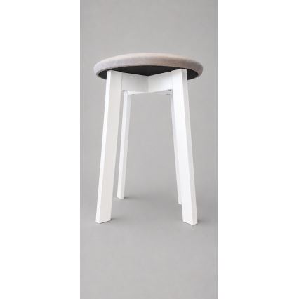 Tabure KUBE premer 36 cm bela/kremna