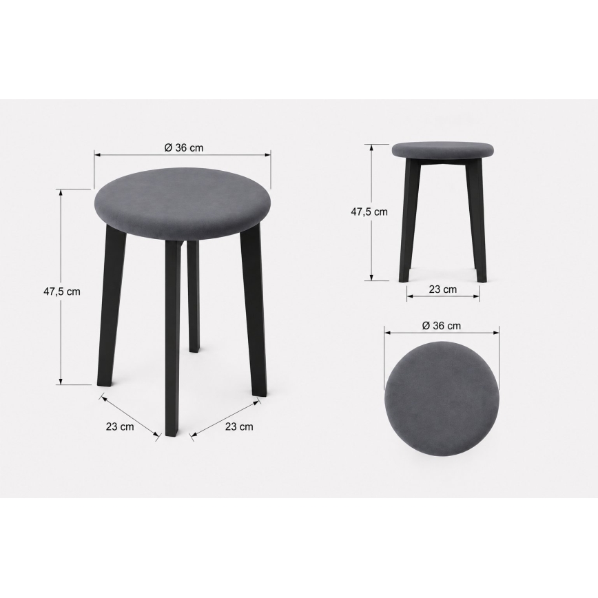 Tabure KUBE premer 36 cm bela/kremna