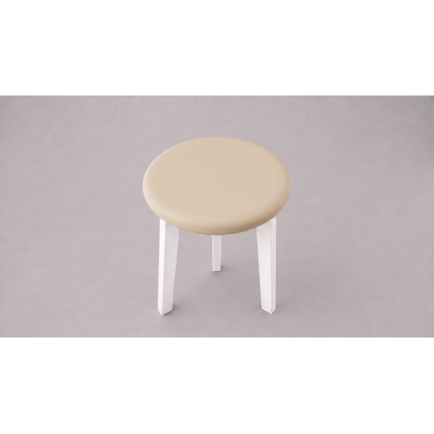 Tabure KUBE Ø 36 cm bela/bež