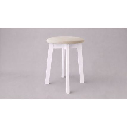 Tabure KUBE Ø 36 cm bela/bež