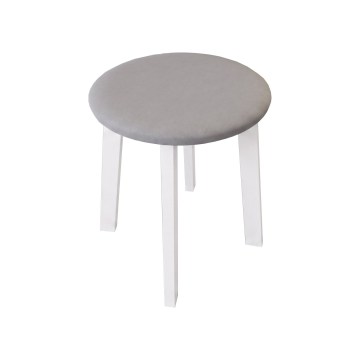 Tabure KUBE Ø 36 cm bela/siva
