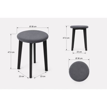 Tabure KUBE Ø 36 cm črna/bež