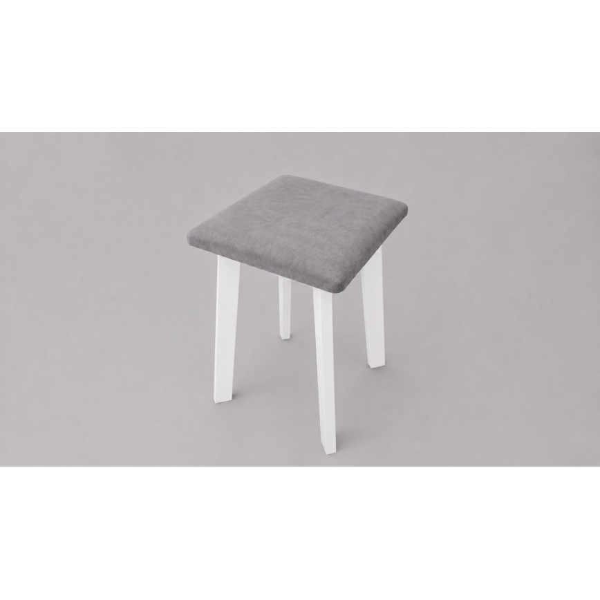 Tabure LUBE 36x36 cm bela/siva