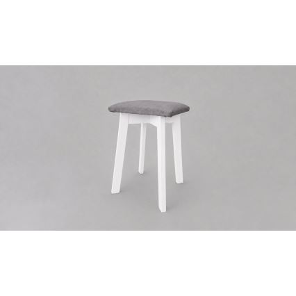 Tabure LUBE 36x36 cm bela/siva