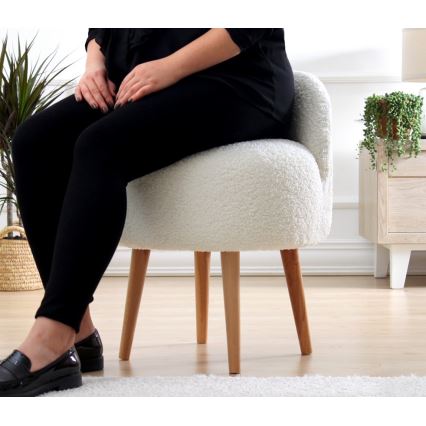 Tabure MIKI, premer 46 cm, bela