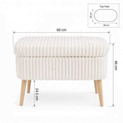 Tabure MOLIS 35x60 cm bela