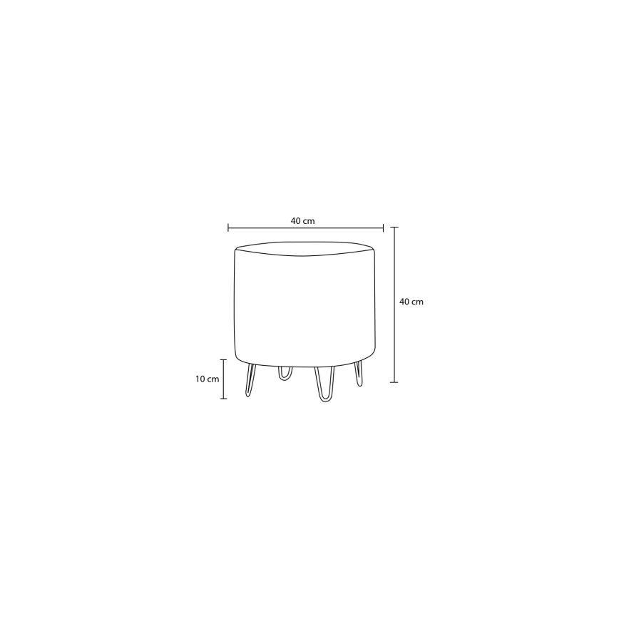 Tabure NANI, premer 40 cm, siva