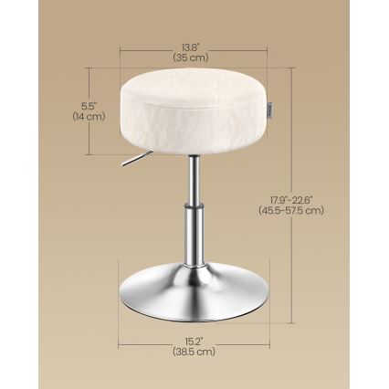 Tabure NUBE, premer 38,5 cm, v beli barvi