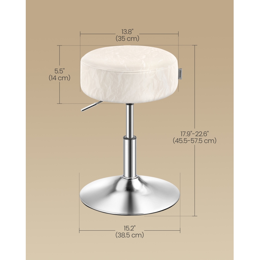 Tabure NUBE, premer 38,5 cm, v beli barvi