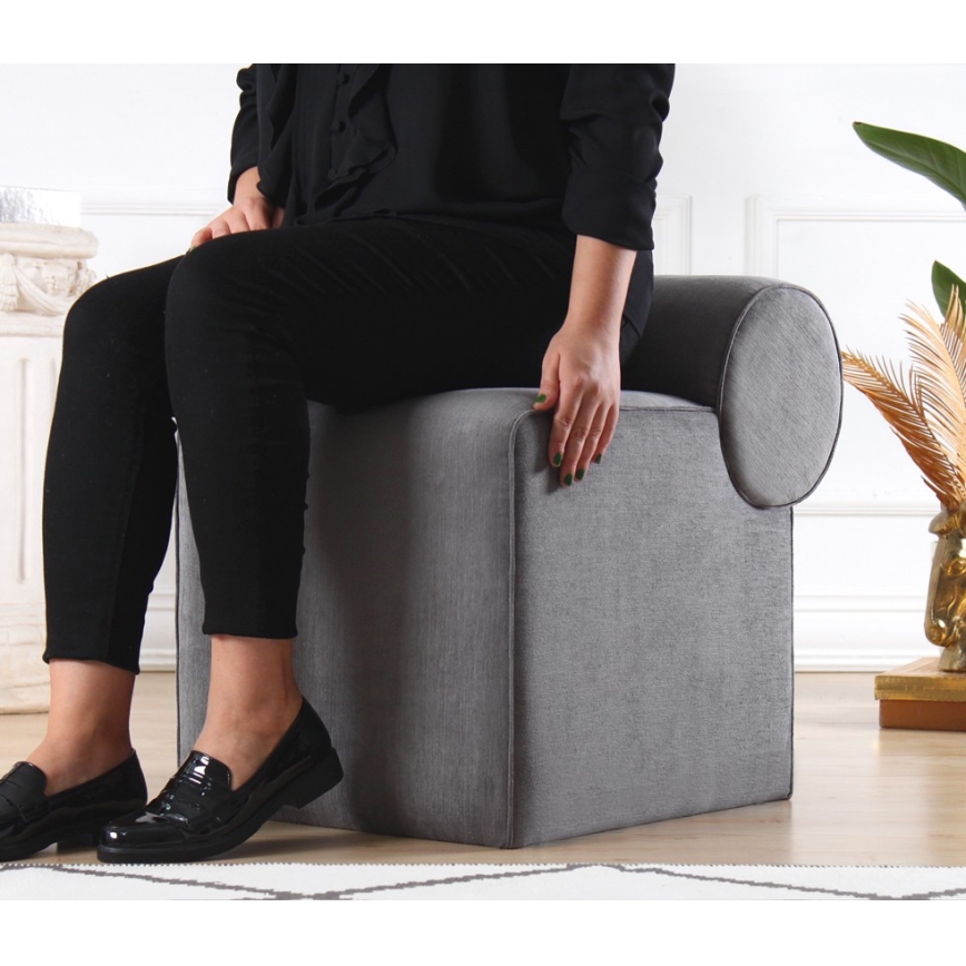 Tabure TIKI 47x45 cm siva