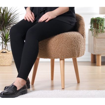 Taburet MIKI, premer 46 cm, rjave barve