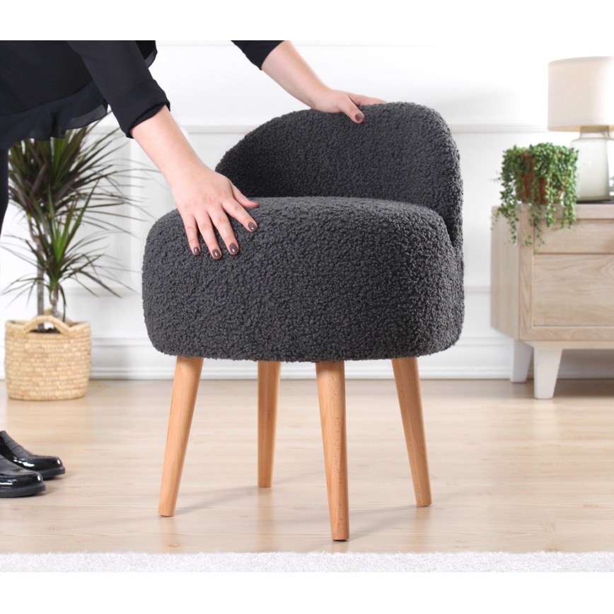 Taburet MIKI, premer 46 cm, temno siva