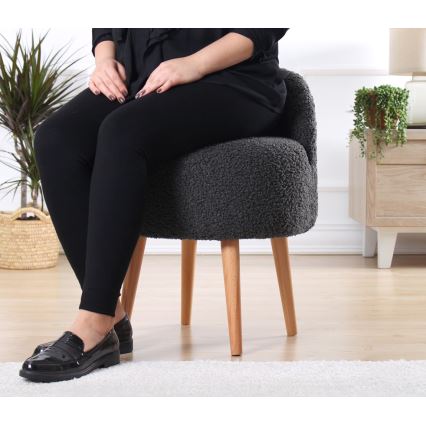 Taburet MIKI, premer 46 cm, temno siva