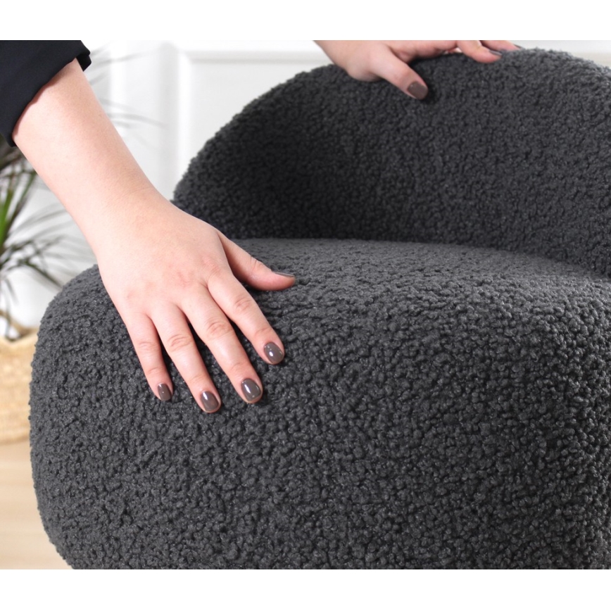 Taburet MIKI, premer 46 cm, temno siva