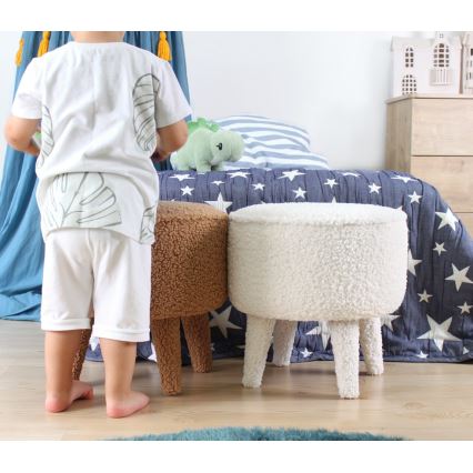 Taburet PIXI, premer 38 cm, v beli barvi