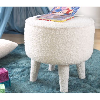 Taburet PIXI, premer 38 cm, v beli barvi