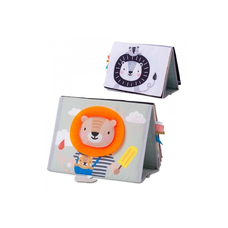 Taf Toys - Otroška tekstilna knjiga z ogledalom savana