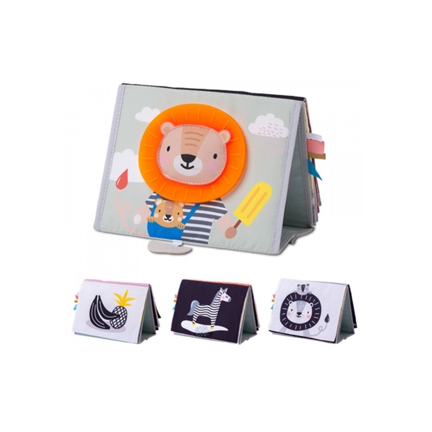 Taf Toys - Otroška tekstilna knjiga z ogledalom savana