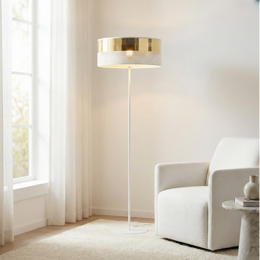 Talna svetilka LUX 1xE27/15W/230V bela/zlata