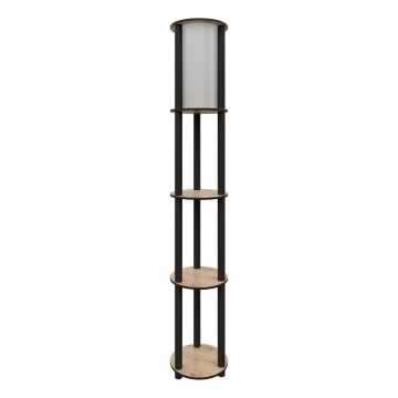 Talna svetilka s policami 1xE27/40W/230V 150 cm črna/rjava