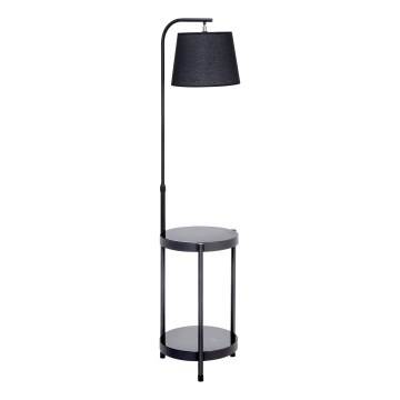 Talna svetilka z mizo 1xE27/60W/230V USB črna