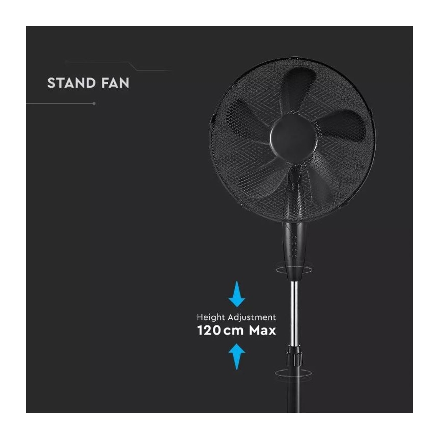 Talni ventilator d. 43cm 55W/230V črn