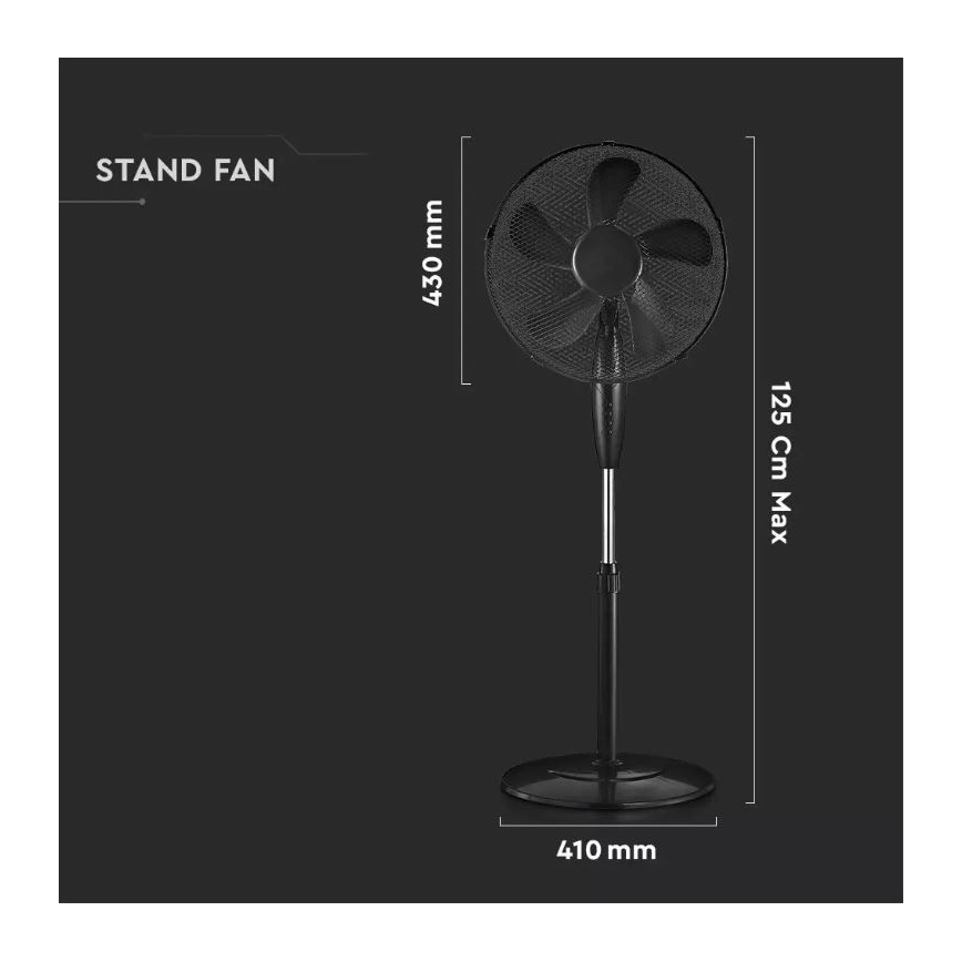 Talni ventilator d. 43cm 55W/230V črn