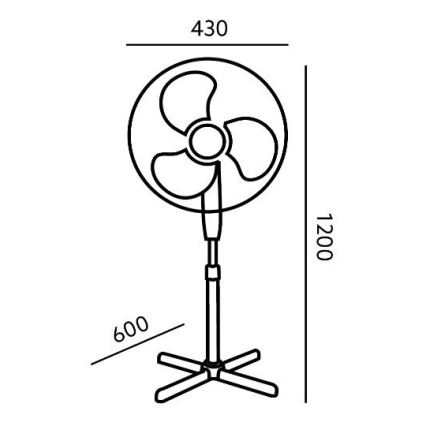 Talni ventilator VIENTO 45W/230V črn