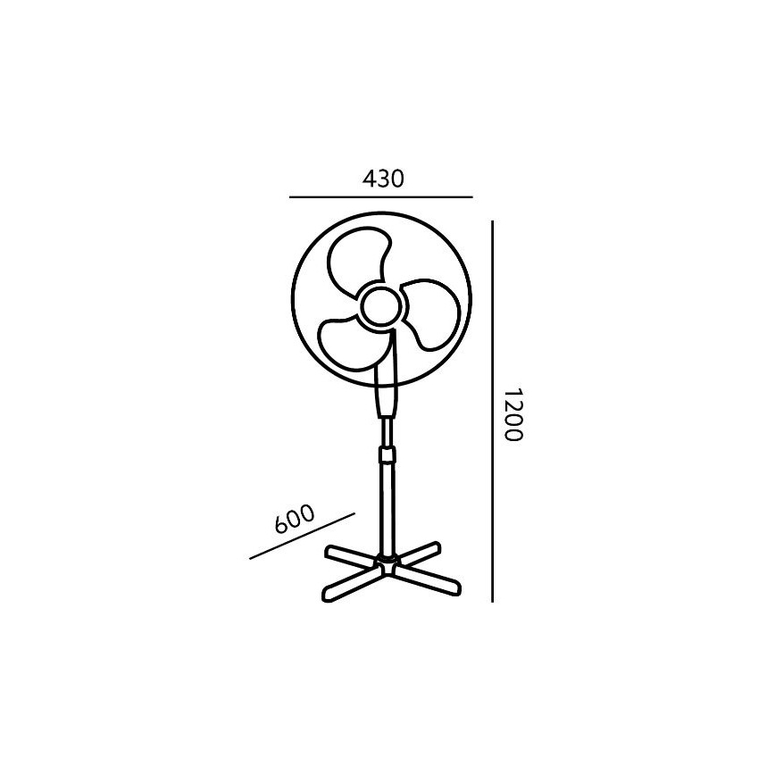 Talni ventilator VIENTO 45W/230V črn