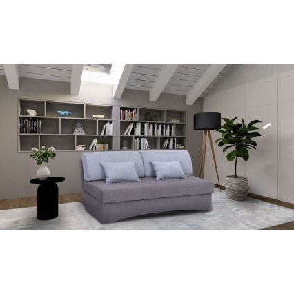 Oblazinjen raztegljiv trosed za vsakodnevno spanje brez naslonov za roke PAUL siva