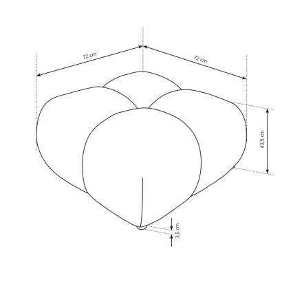 Tapecirani tabure ALMADA 72x72 cm bežna