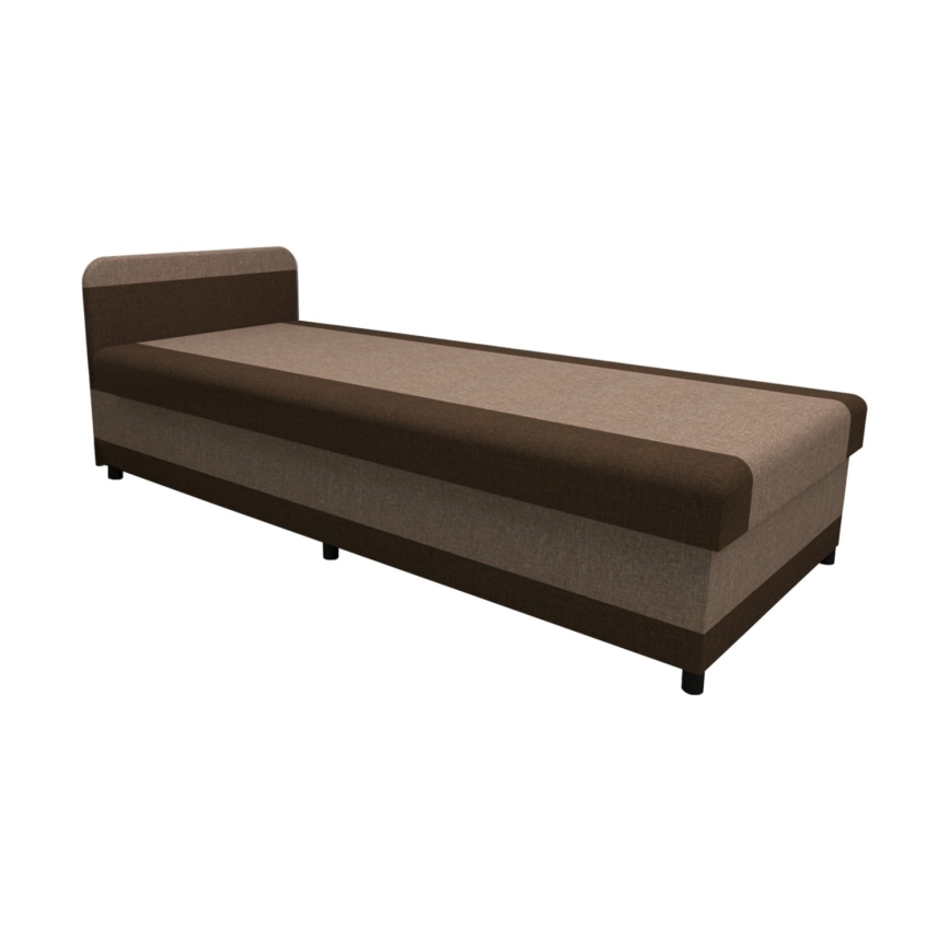 Tapecirana dnevna postelja s prostorom za shranjevanje TALI 80x202 rjava/bež