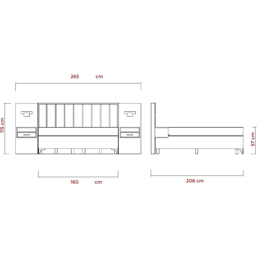 Tapecirana postelja z vzmetnico in dodatno blazino ter shranjevalnim prostorom ALICIA 160x200 cm, bež