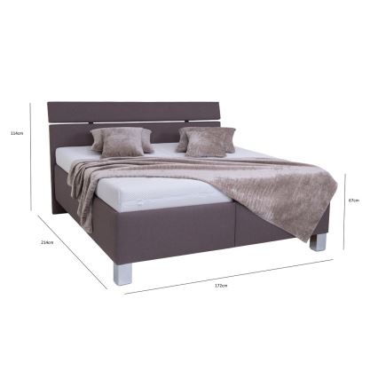 Tapecirana postelja ALIS 160x200 cm s prostorom za shranjevanje, brez vzmetnice, rjava