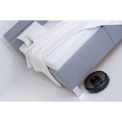 Tapecirana postelja ALIS 180x200 cm s predalom za shranjevanje, brez vzmetnice, svetlo siva