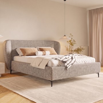 Tapecirana postelja brez vzmetnice DALIA 160x200 cm siva