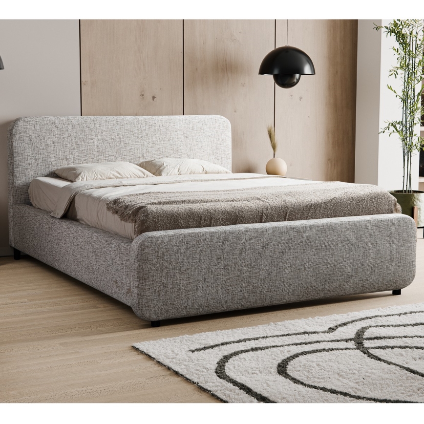 Tapecirana postelja brez vzmetnice LAJLA 160x200 cm bež