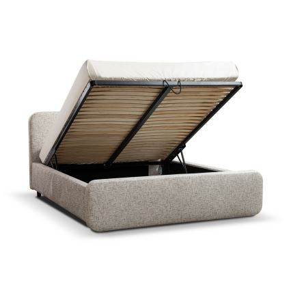 Tapecirana postelja brez vzmetnice LAJLA 180x200 cm bež