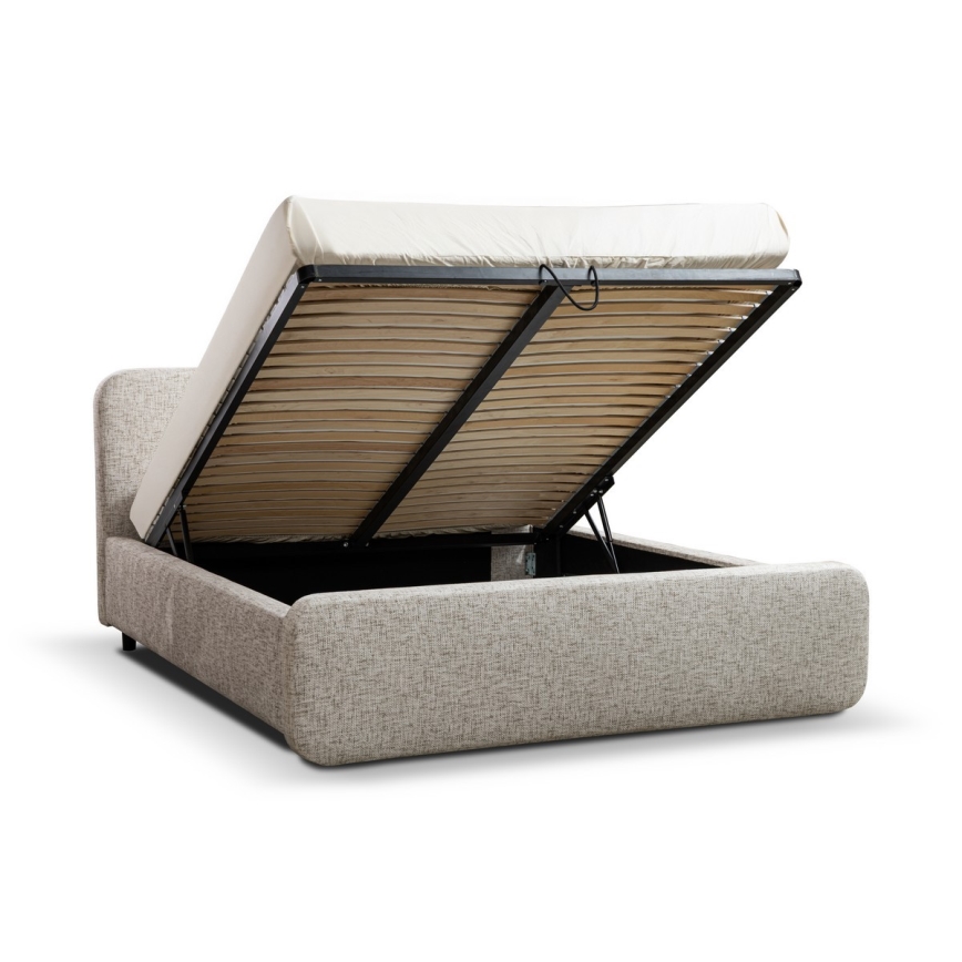 Tapecirana postelja brez vzmetnice LAJLA 180x200 cm bež