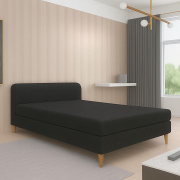 Tapecirana postelja BRISBANE 110x200 cm črna