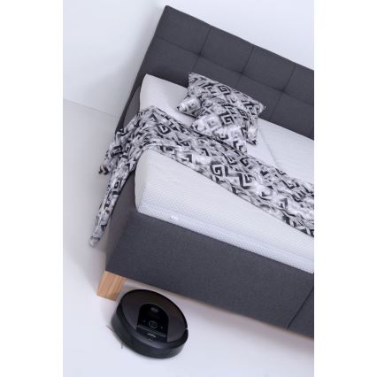 Tapecirana postelja s prostorom za shranjevanje brez vzmetnice MARIA 160x200 cm siva