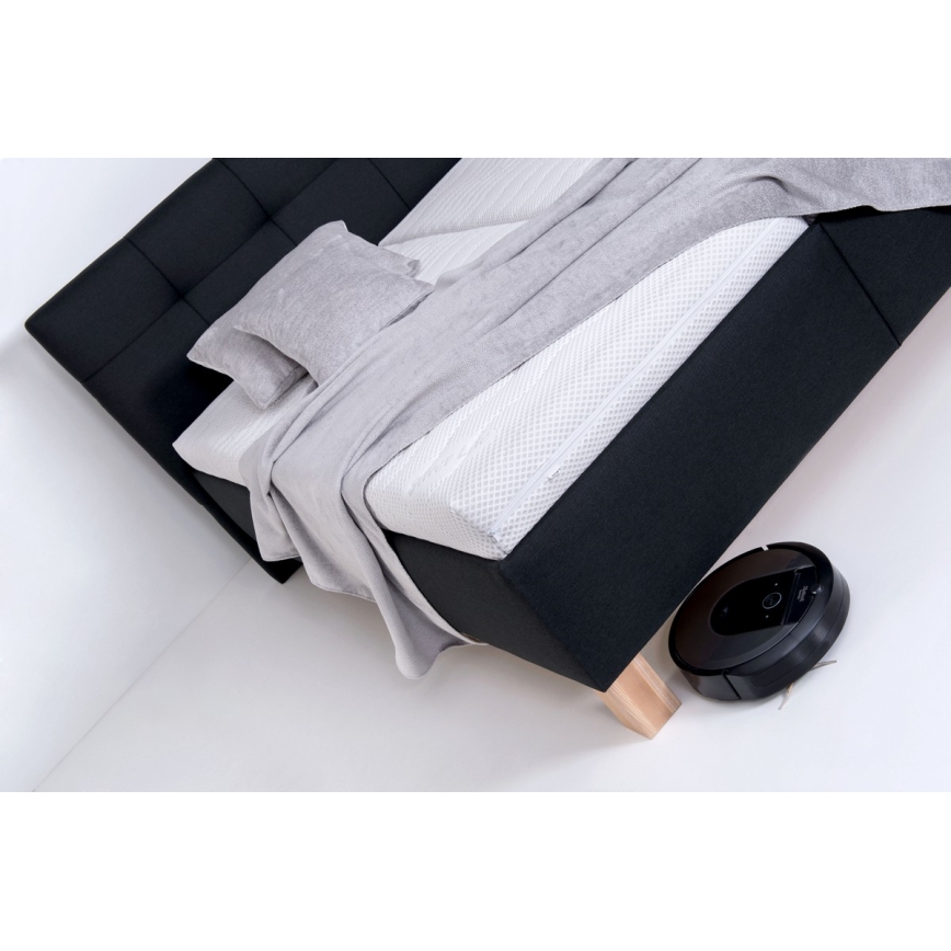 Tapecirana postelja s prostorom za shranjevanje brez vzmetnice MARIA 180x200 cm antracitna